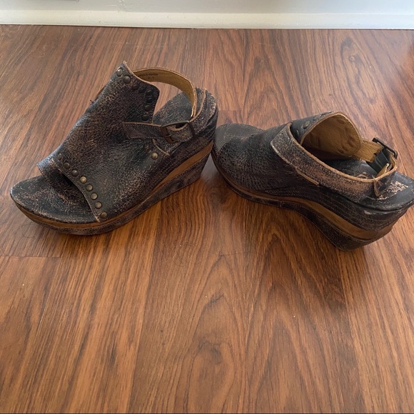 Bed Stu Joann Wood Wedge Distressed Leather - Picture 7 of 8